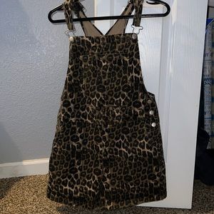 Cheetah print short overalls